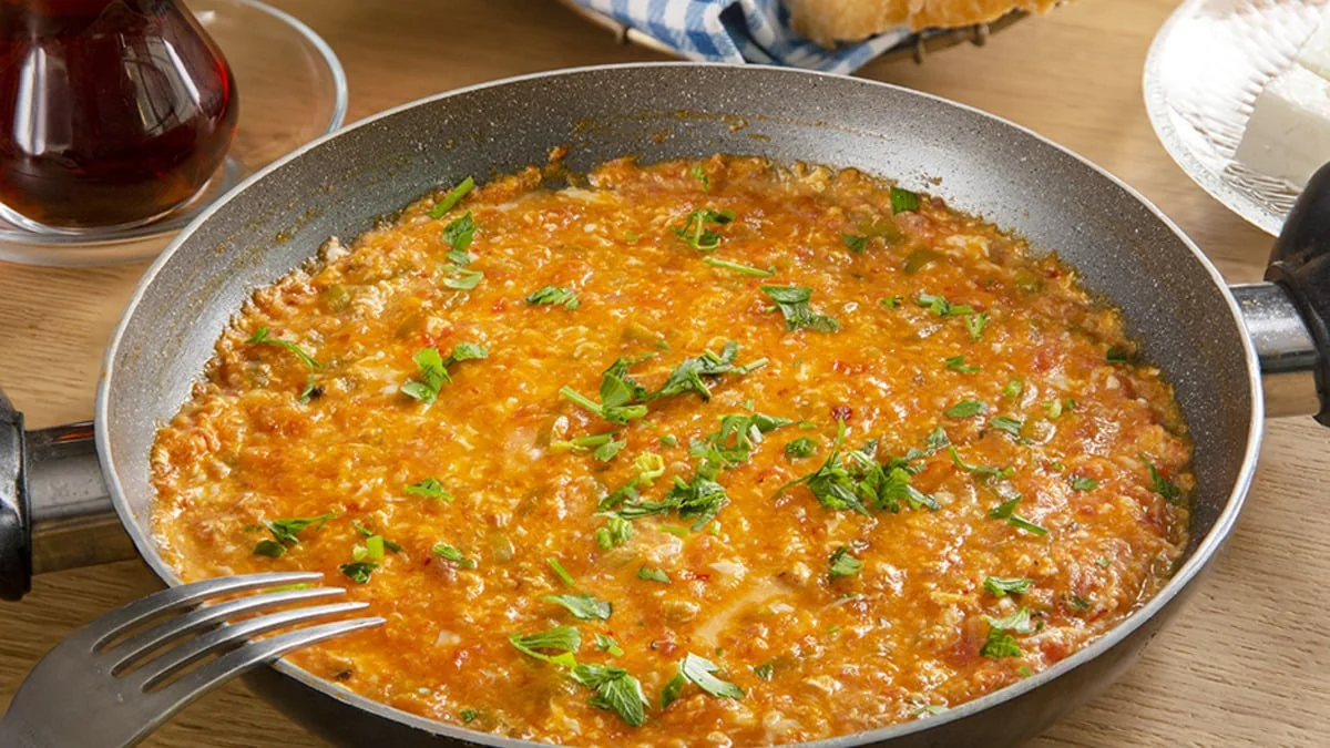 Menemen and white cheese